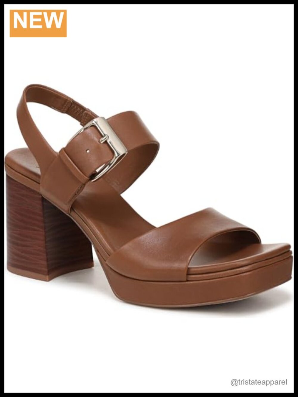 Naturalizer Philippa Platform Slingback Sandal Leather Block Heel Buckle